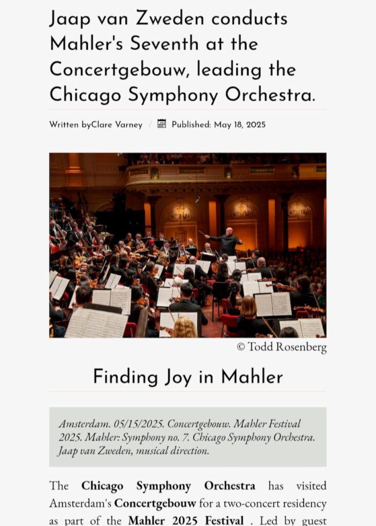 Mahler 7 review | CSO | Jaap van Zweden