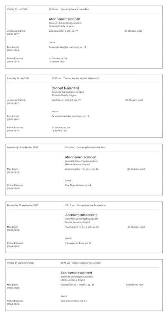 Gil Shaham Concertgebouw archive