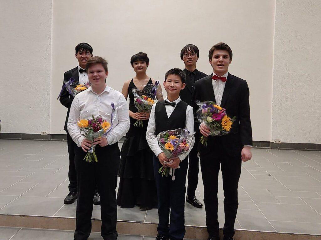 All six finalists in the International Piano Competition, Enschede, May 2022