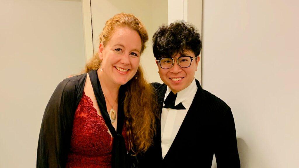 Kahchun Wong and Christianne Stotijn backstage after the performance © Clare Varney