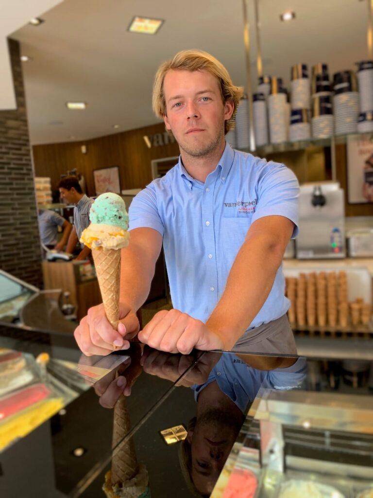 Man holding ice cream