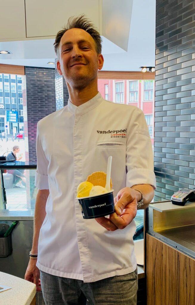 Man holding ice cream