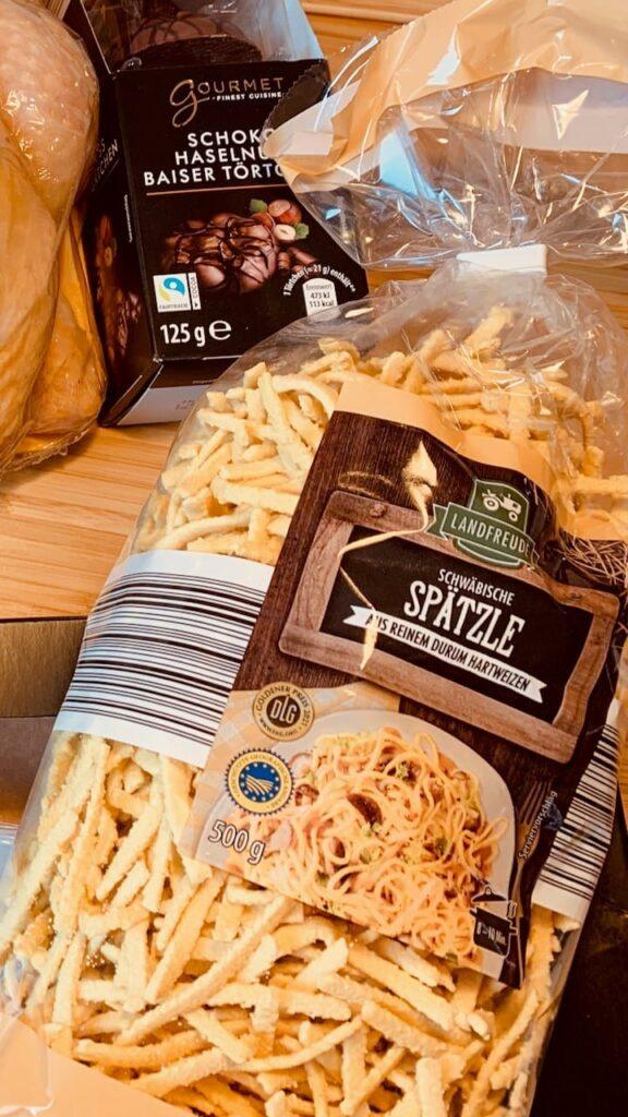 Schwäbische Spätzle – a hearty and tasty German pasta made using eggs – available in all good German supermarkets: Lidl and Aldi!
