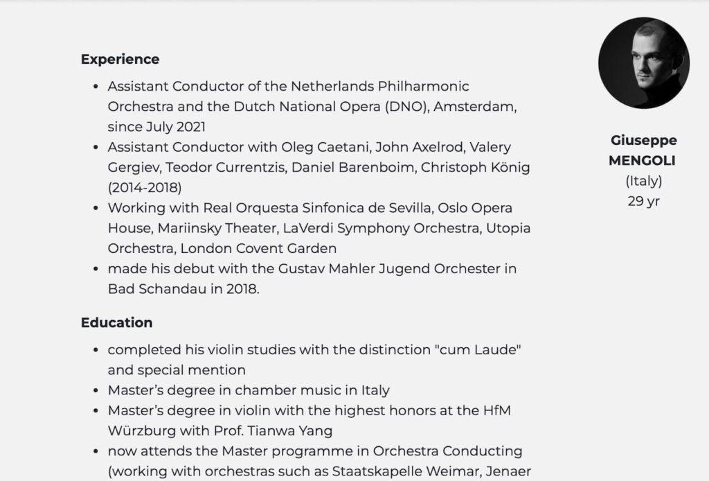 Mahler Conducting Competition bio