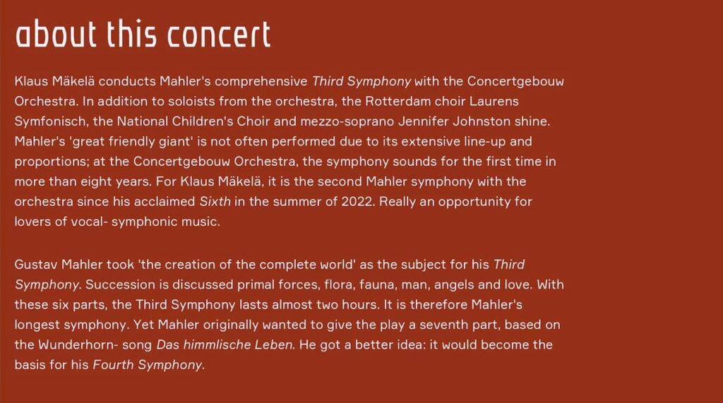about the concert