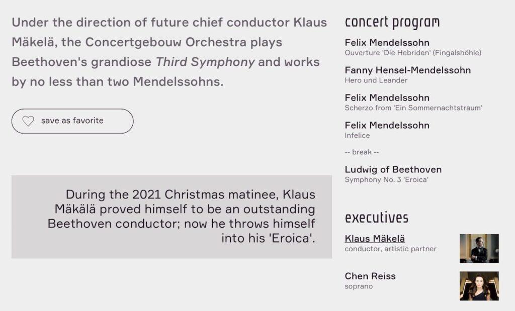 RCO Christmas concert programme 2023