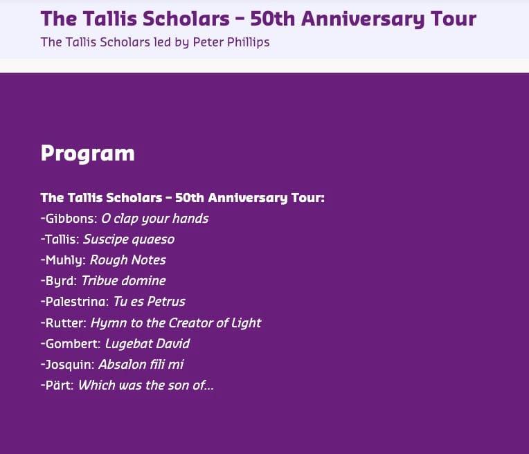 Tallis Scholars in concert | Peter Phillips