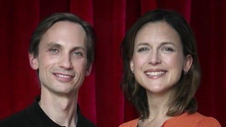 BBC presenter Katie Dereham with her mentor Matthew Rowe in the original BBC Maestro series (2008)