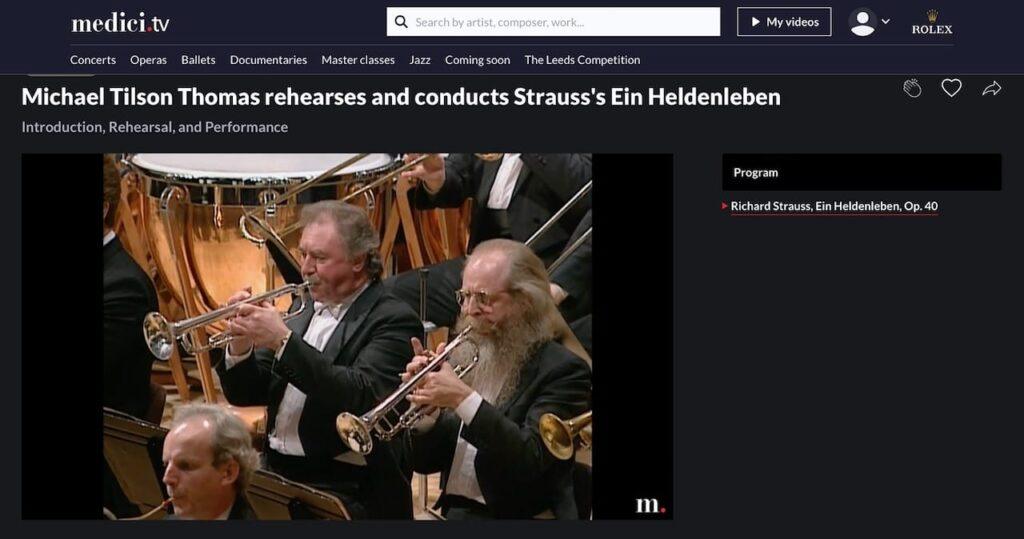 LSO and Michael Tilson Thomas playing Ein Heldenleben on Medici tv