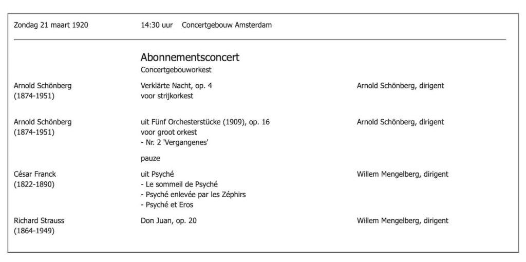 Schönberg conducts the string orchestra version of Verklärte Nacht in the Concertgebouw with the RCO