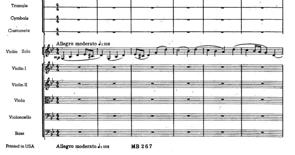 Opening of Prokofiev Violin Concerto no. 2
