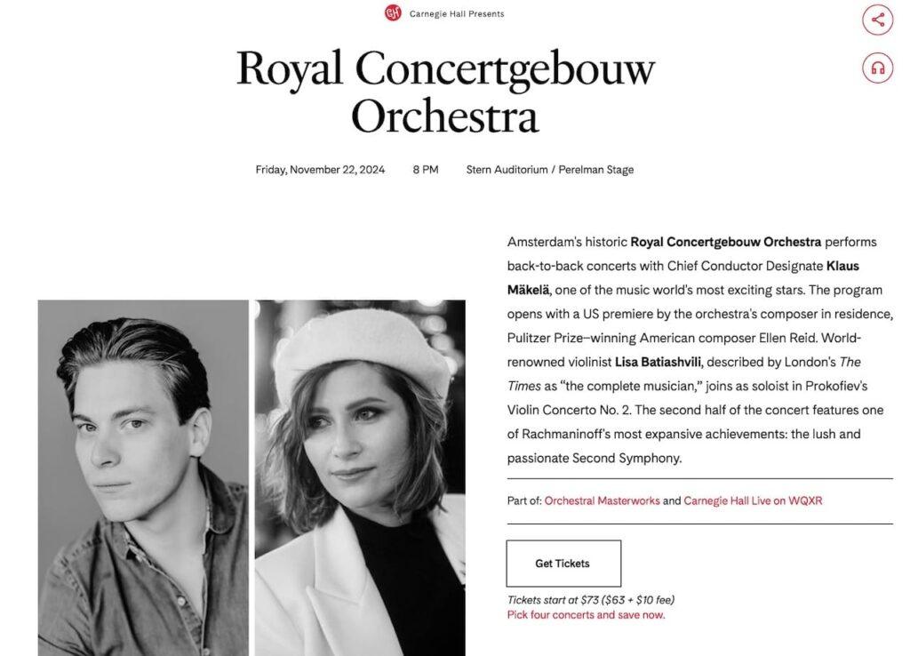 Mäkelä & Batiashvili Carnegie Hall