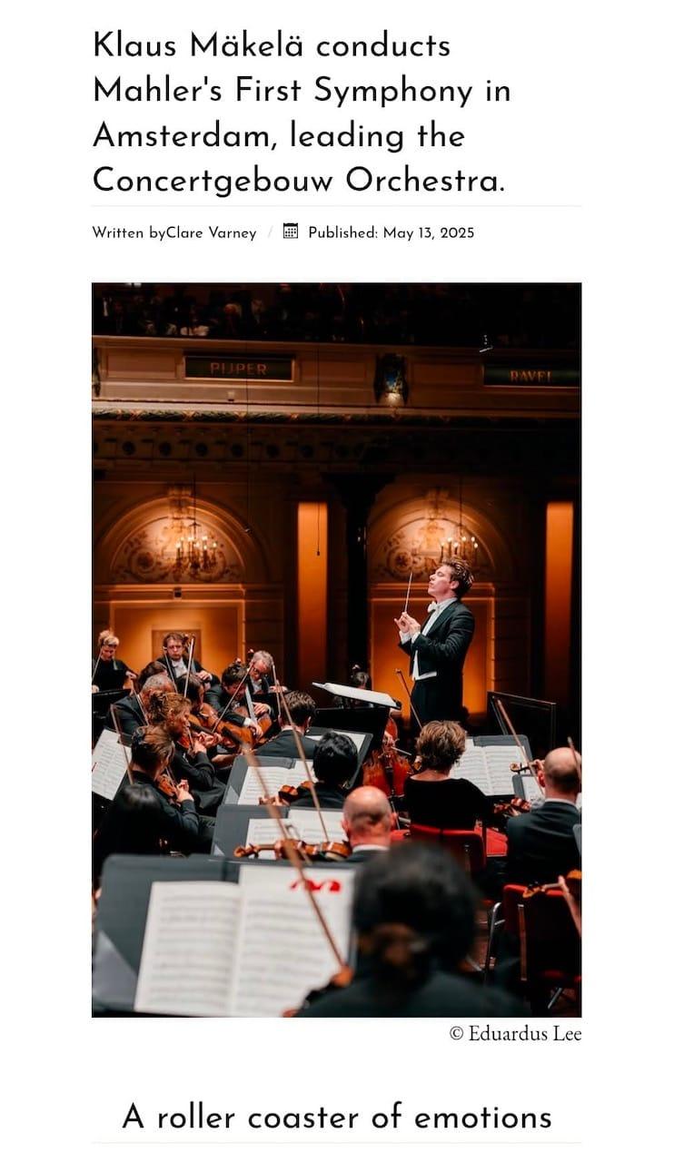 Mahler 1 | Makela | RCO | Platea | Clare Varney