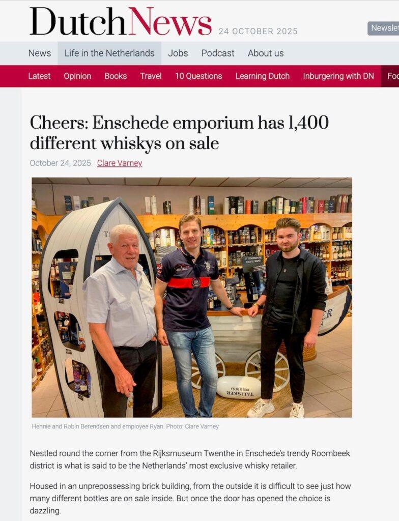 Dutch News Whisky article