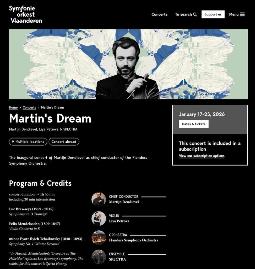 Concert details | Martijn Dendievel