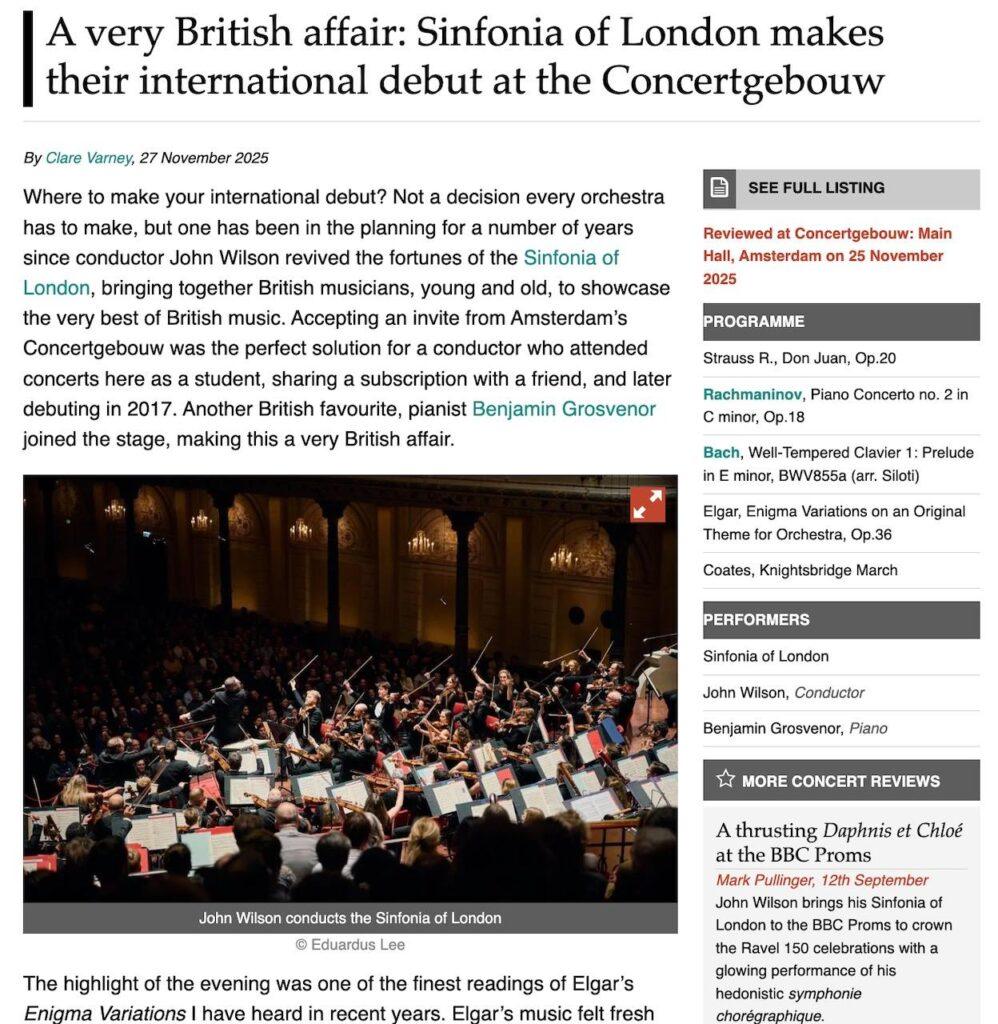 Sinfonia of London Bachtrack review