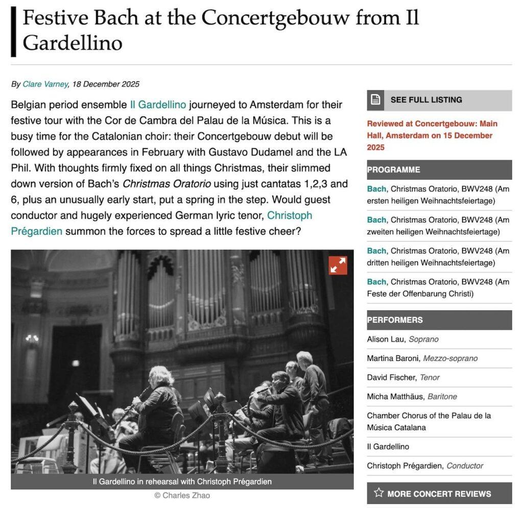 Il Gardellino  review | Bachtrack | Clare Varney