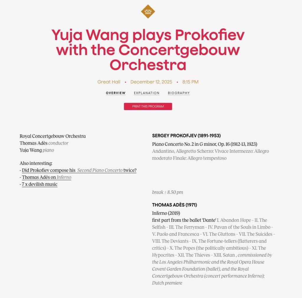RCO Yuja Adès programme