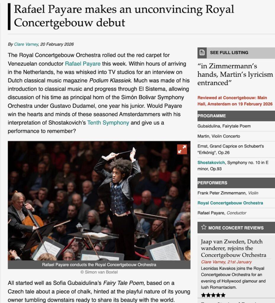 Bachtrack review RCO Payare Shostakovich 10