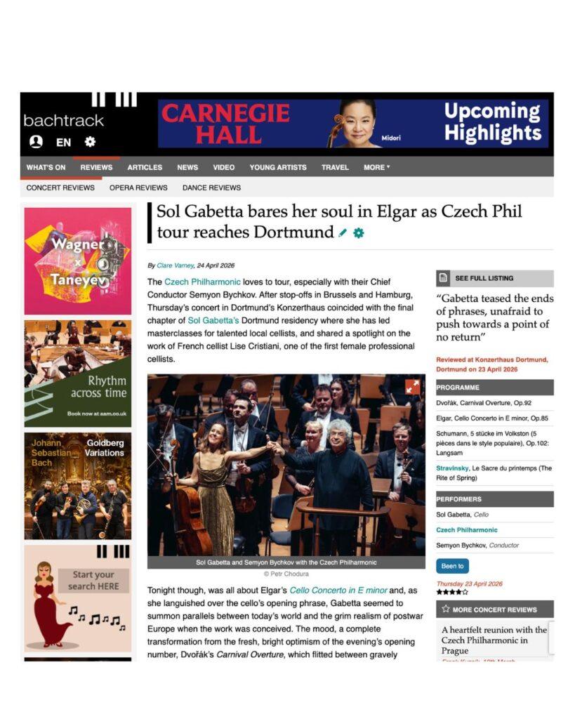 Sol Gabetta | Czech Phil | Dortmund | Bychkov