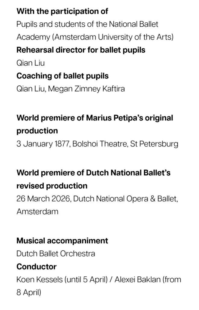 La Bayadere credits