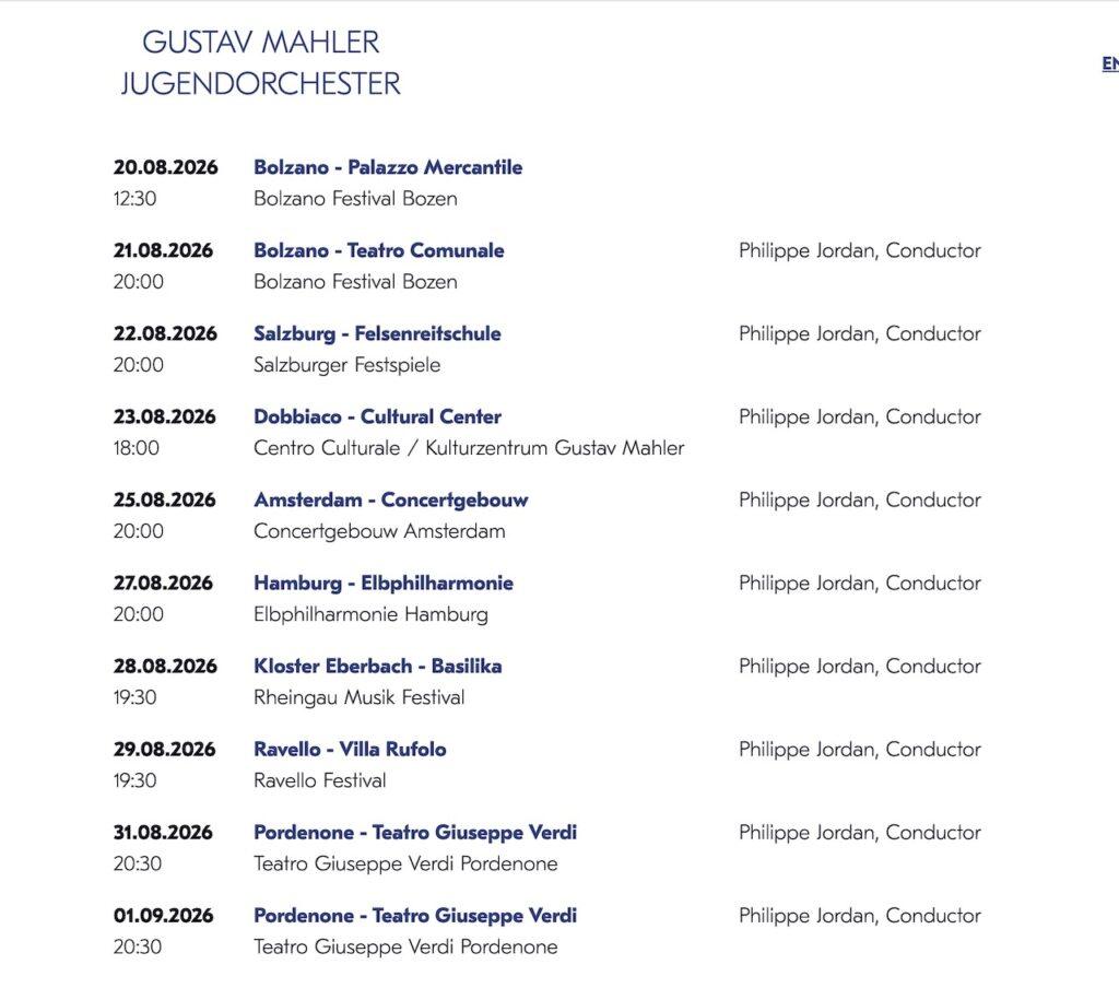 GMYO tour dates